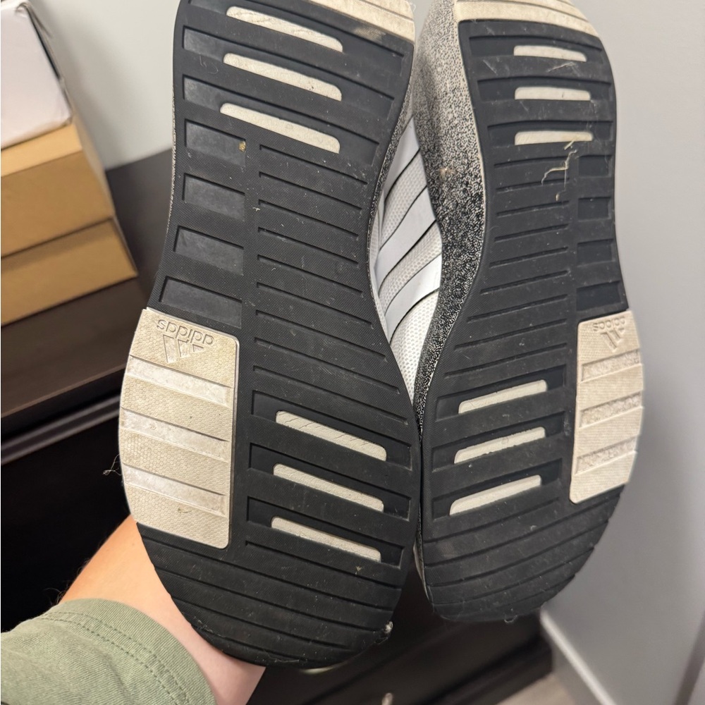Adidas racer shoes, black-and-white size 12 - Picture 3 of 5
